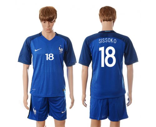 France #18 Sissoko Blue Soccer Country Jersey